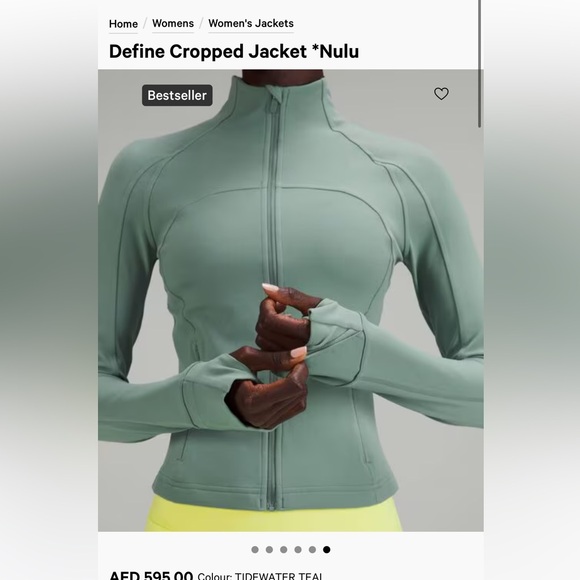 Lululemon Tidewater Teal Cropped Define jacket size 8 - Lululemon define jacket - Picture 12 of 13